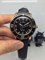 Swiss Grade Replica Blancpain Fifty Fathoms watch - Rose Gold Black Dial